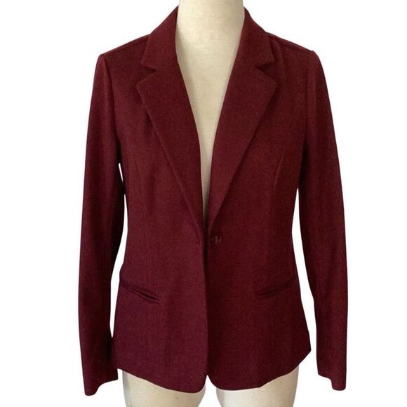 41 Hawthorn Burgundy Single Button Blazer Jacket Women’s Medium Career - Picture 2 of 11